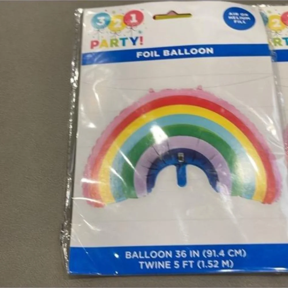 Rainbow 3-Piece Party pack 2 Foil 36in Balloons & Pin the cloud rainbow game NEW